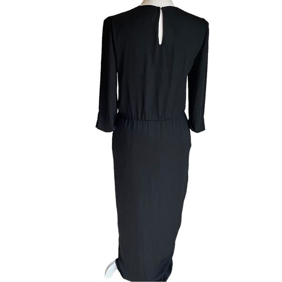 Amanda Uprichard Black Timeless Wrap Dress Size Small NWT - Picture 4 of 9